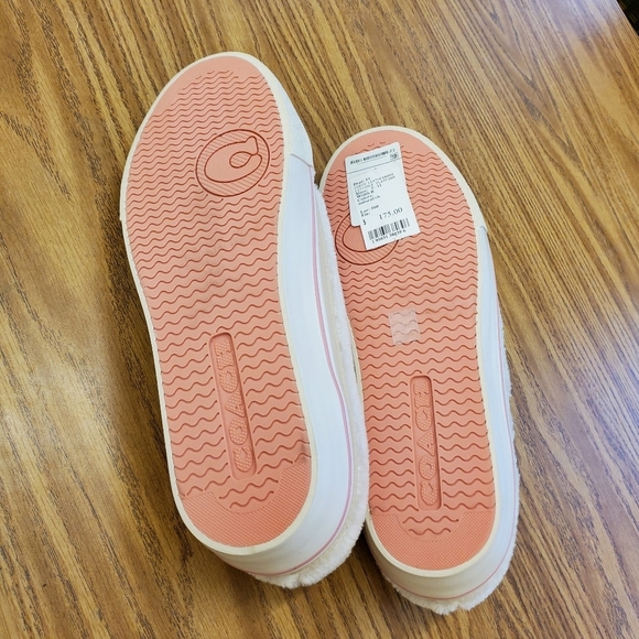 Coach Citysole Shearling Sneakers Size 8.5 White Cream - Picture 9 of 10